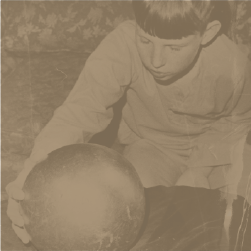 Wayne Betz, age 12, is pictured with the sphere his family found. Credit: Florida Times-Union archive.